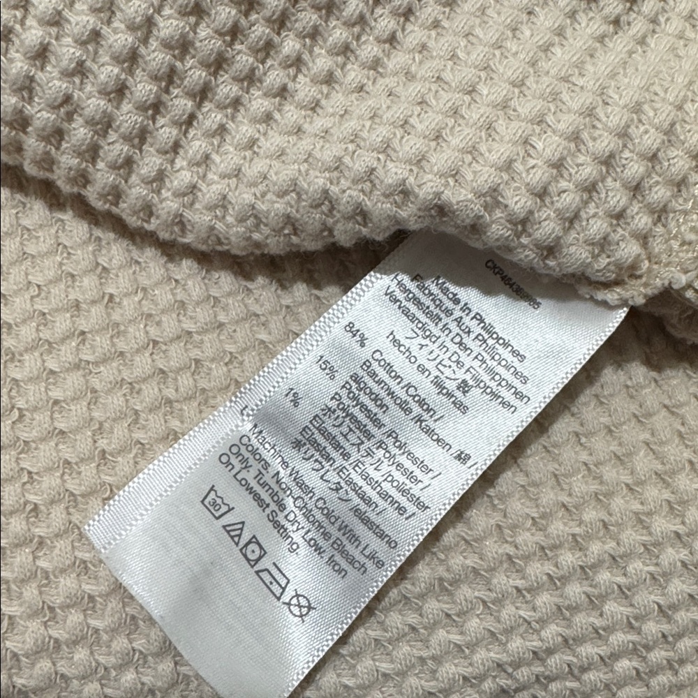 Madewell Cream Waffle-Knit Long Sleeve Crop Top - Picture 9 of 10